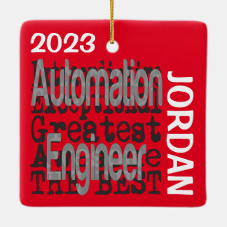 Automation Ingenjör Extraordinaire ANPASSNINGSBAR Julgransprydnad Keramik
