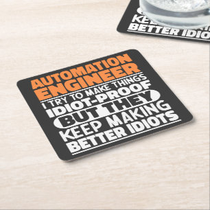 Automation Ingenjör jag försöker göra Sak funny Underlägg Papper Kvadrat