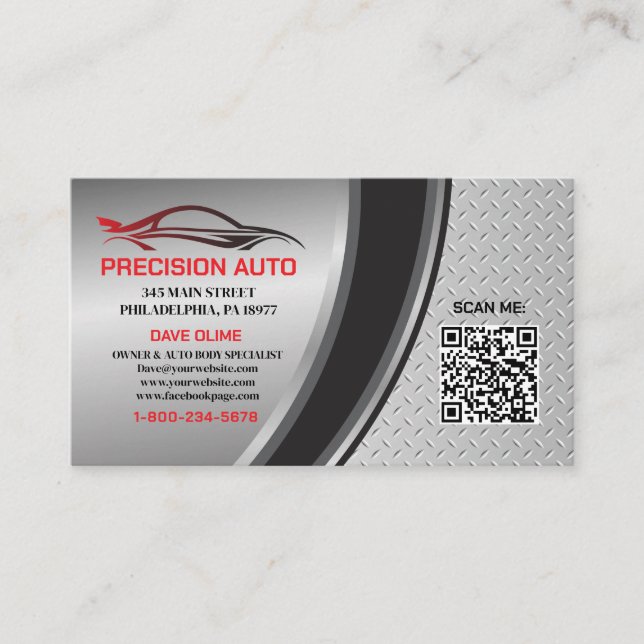 Automatisk Anpassningsbar - färgton - detalj - QR- Visitkort (Framsida)