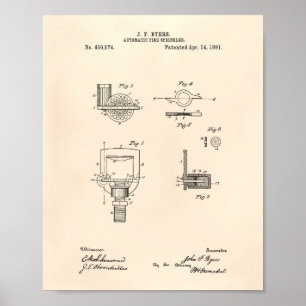 Automatisk brandsprinkler 1891-patent - gammal pre poster