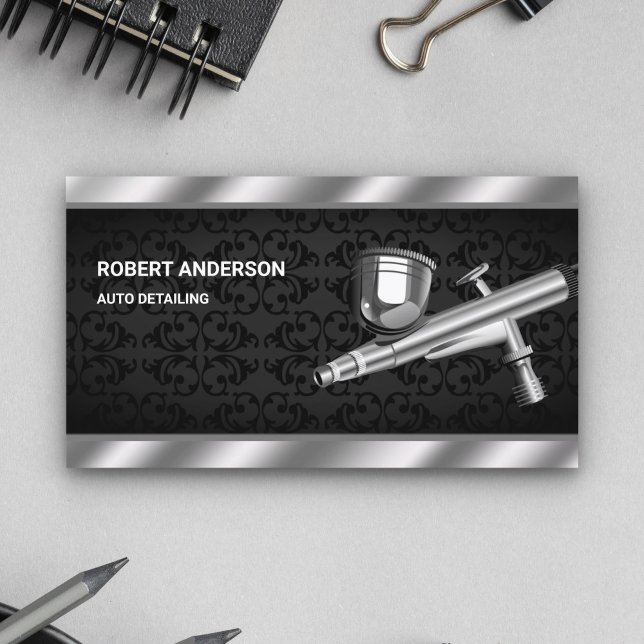 Automatisk brödtext för färgssnurra Gun som detalj Visitkort (Skapare uppladdad)