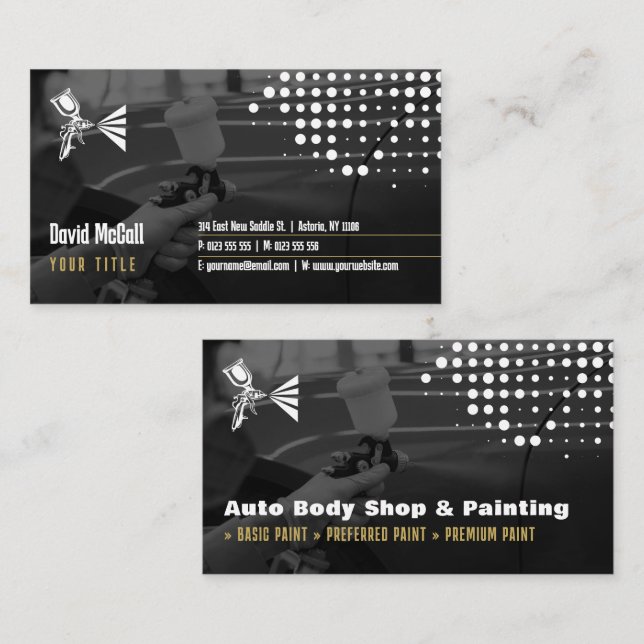 Automatisk brödtext och målning | Paint Sprayer Bu Visitkort (Fram/baksida)
