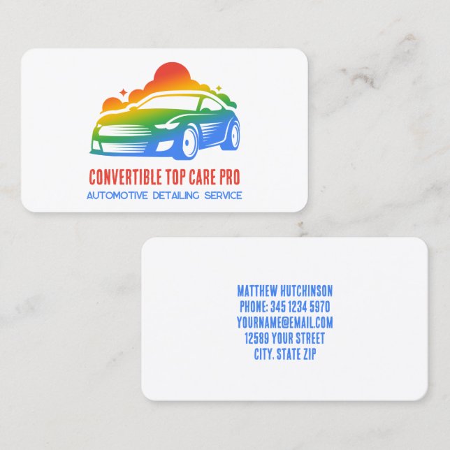 Automatisk detaljfärg visitkort (Fram/baksida)