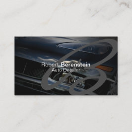 Automatisk detaljist Monogram Black Car Automotive Visitkort
