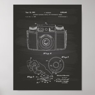 Automatisk exponering 1961 Patent Art Chalkboard Poster
