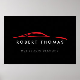 Automatisk hämtning av svart/röd Logotyp/reparatio Poster