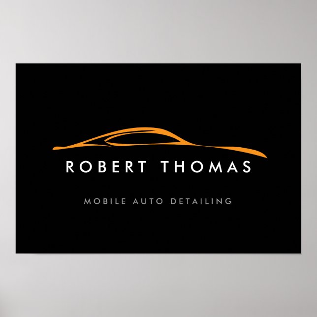Automatisk hämtning av svarta/Orange/reparera Logo Poster (Framsidan)