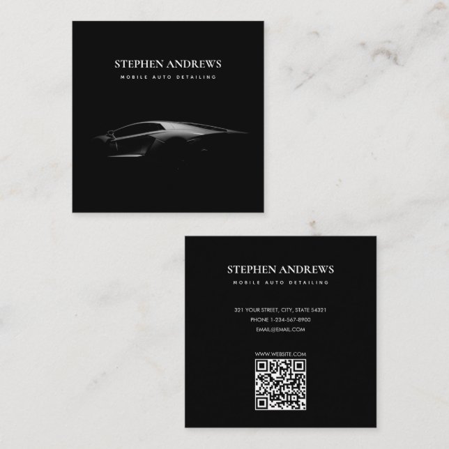 Automatisk identifiering av sportar Städning repar Fyrkantigt Visitkort (Fram/baksida)