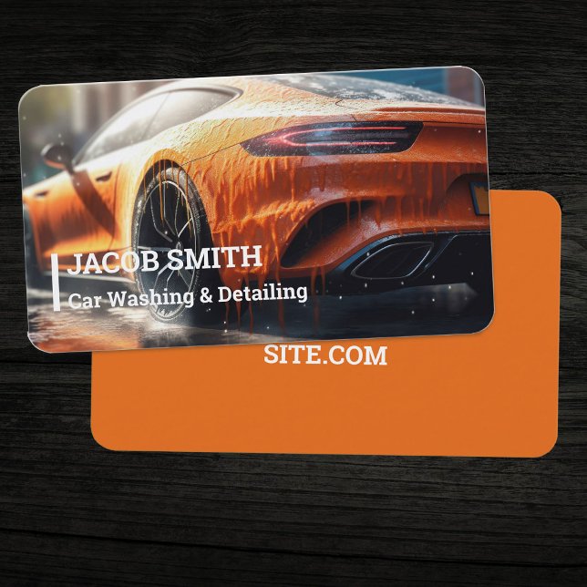 Automatisk identifiering av Tvättande bil Visitkort (Auto Detailing Car Washing Business Cards)