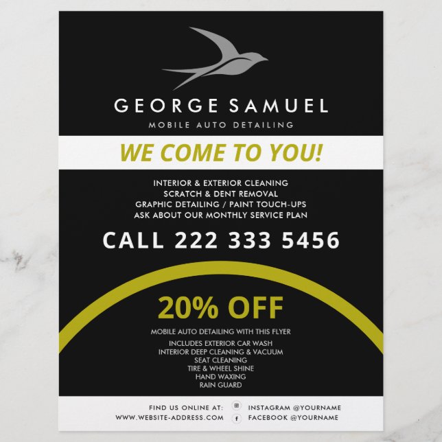 Automatisk identifiering | Logotyp för bilreparati Reklamblad (Framsidan)