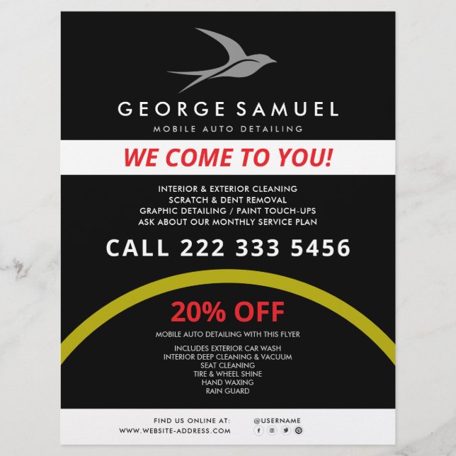 Automatisk identifiering | Logotyp för bilreparati Reklamblad (Framsidan)