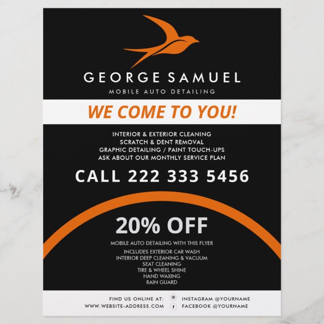 Automatisk identifiering | Logotyp för bilreparati Reklamblad (Framsidan)