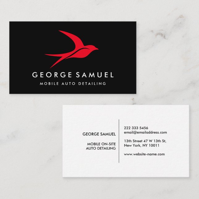 Automatisk identifiering | Logotyp för bilreparati Visitkort (Fram/baksida)