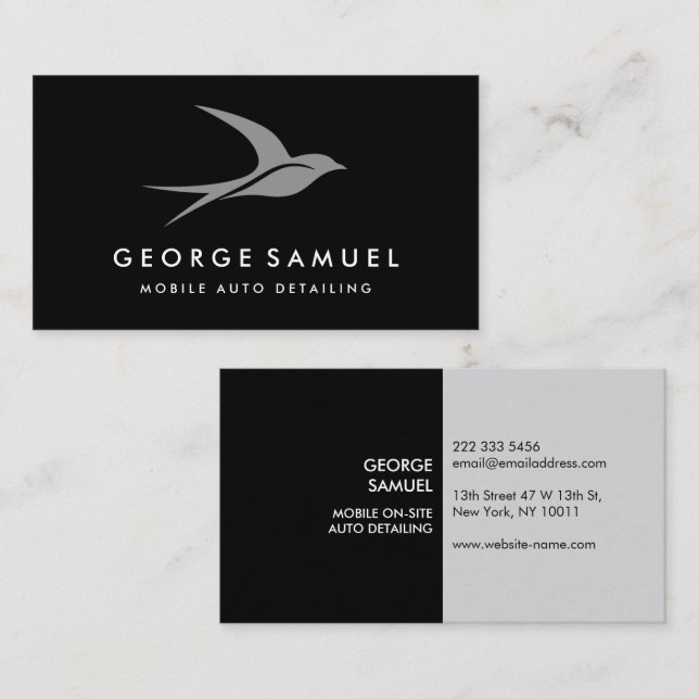 Automatisk identifiering | Logotyp för bilreparati Visitkort (Fram/baksida)