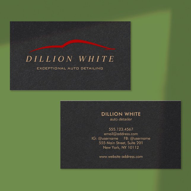 Automatisk information, bilreparation, svart visitkort (Skapare uppladdad)