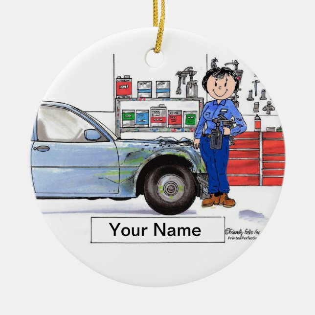 Automatisk kropp - kvinnlig julgransprydnad keramik (Framsidan)