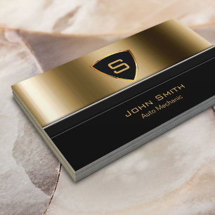 Automatisk kunglig guld- Monogram för Auto Visitkort