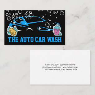 Automatisk Logotyp Soap Bubbles Svamp och Buck Visitkort