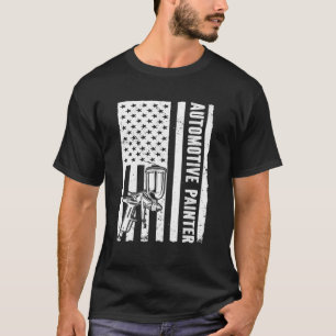 Automatisk målare för USA flagga Automotive Painte T Shirt
