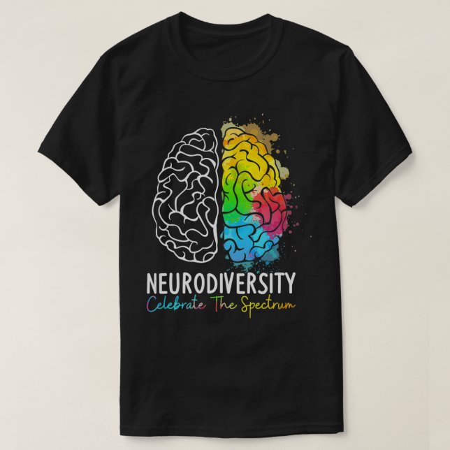 Automatisk mångfald Spektrum ASD ADHD Rainbow B T Shirt (Design framsida)