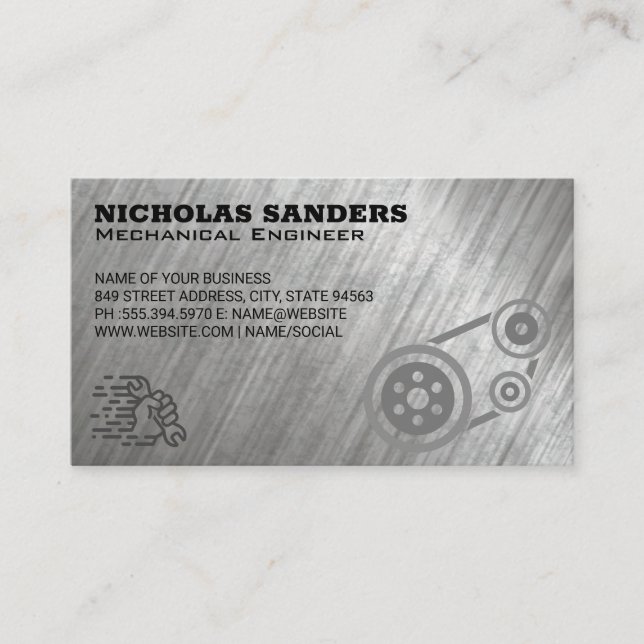 Automatisk mekanisk | Pulleys och Wrench | Reparat Visitkort (Framsida)