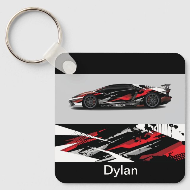 Automatisk nyckelkedja för eget namn nyckelring (Framsida)