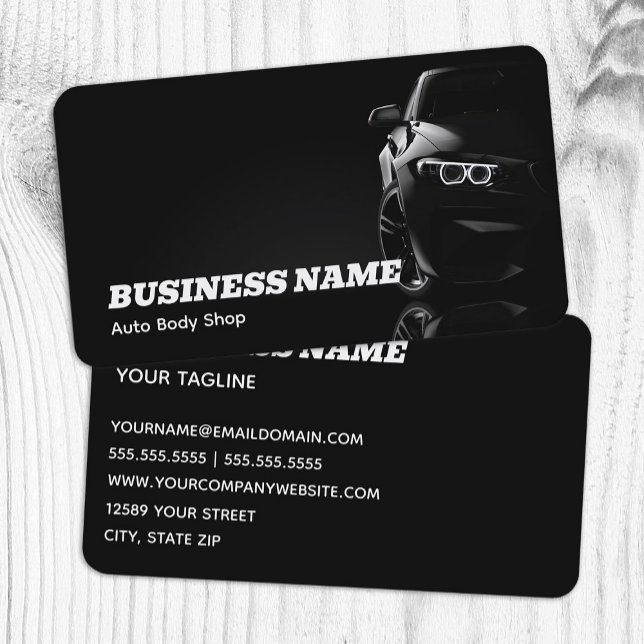 Automatisk Professionell av brödtext Visitkort (Auto Body Professional Car Business Cards)