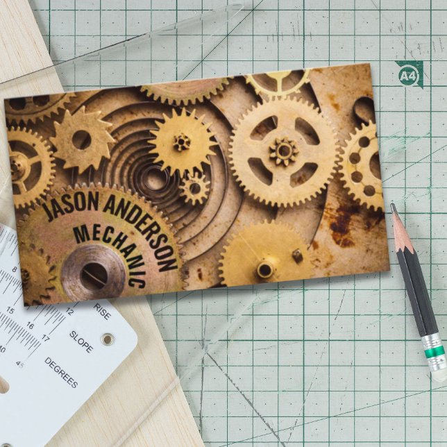 Automatisk reparation av industriella redskap visitkort (Industrial Gear Auto Repair Automotive Mechanic Business Card)