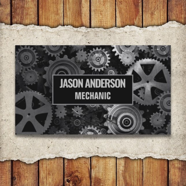 Automatisk reparation av motorns industriella växl visitkort (Auto Repair Automotive Industrial Gears Mechanic Business Card)