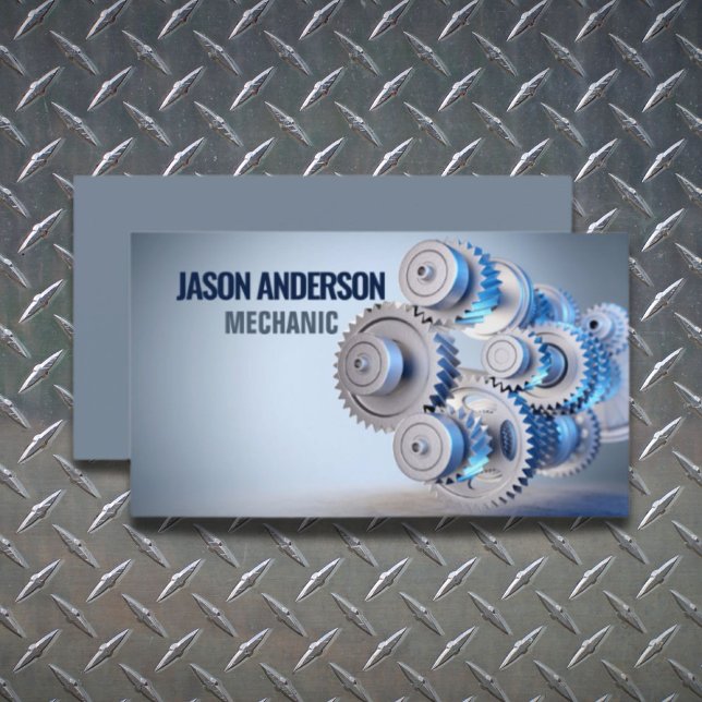 Automatisk reparation av motorns industriella växl visitkort (Auto Repair Automotive Industrial Gears Mechanic Business Card)