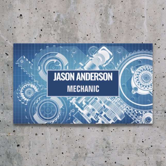 Automatisk reparation av motorns industriella växl visitkort (Auto Repair Automotive Industrial Gears Mechanic Business Card)
