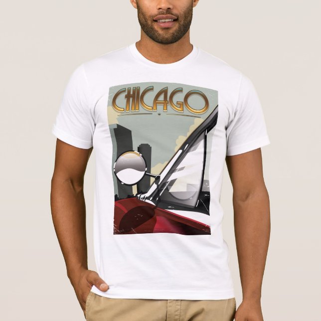 Automatisk reseaffisch för Chicago City vintage Tröja (Framsida)