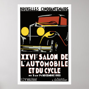 Automatisk salon för vektorkonst deka Bryssel 1930 Poster