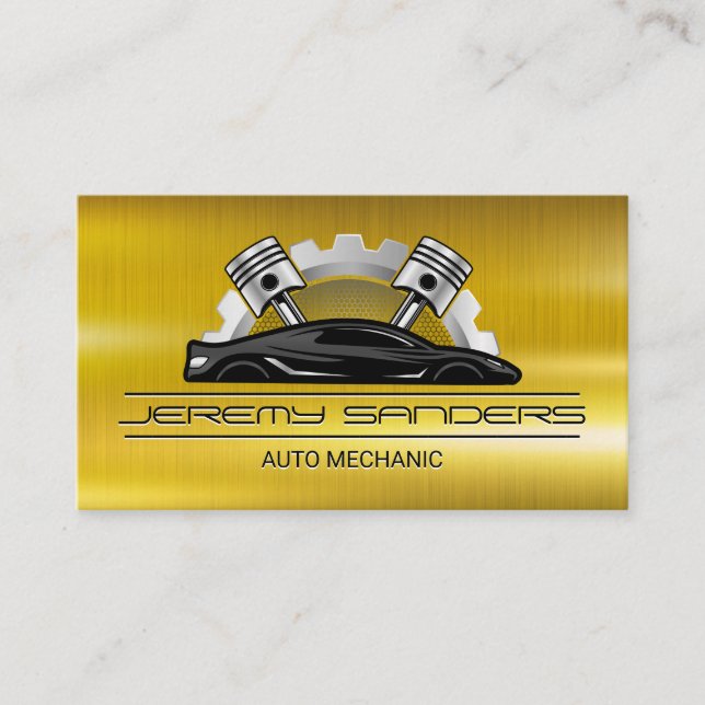 Automatisk servicegrafik | Guld Metallic Industria Visitkort (Framsida)