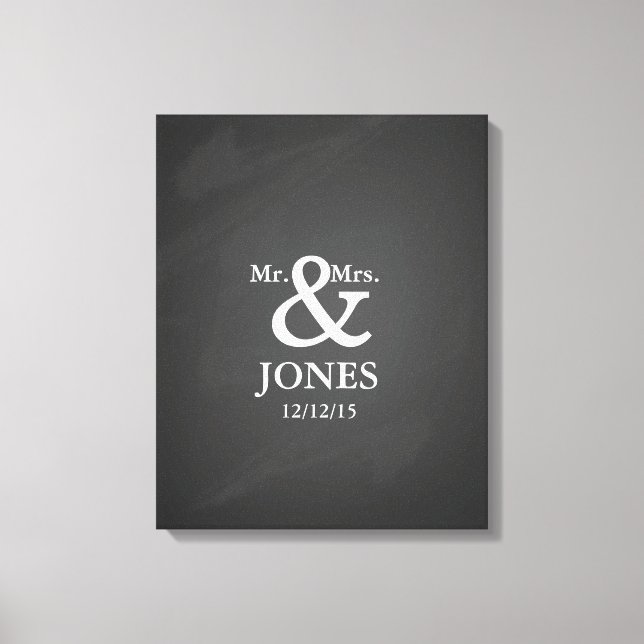 Automatisk signeringsyta för gäst bok i bröllop canvastryck (Framsida)