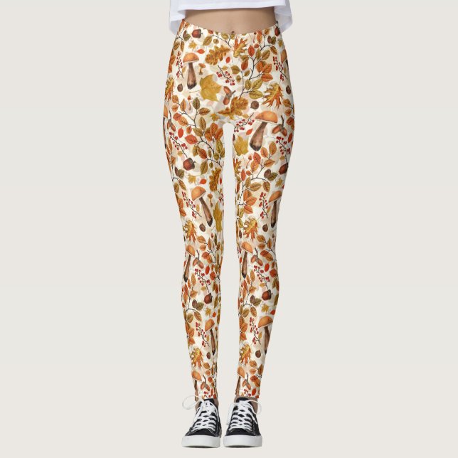 Automatisk skog på benvit leggings (Framsida)
