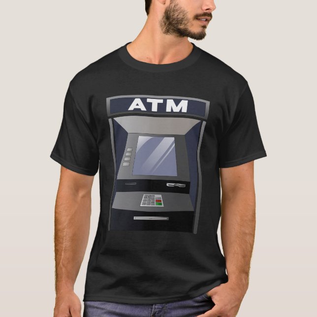 Automatisk Teller Maskin Atm Costume T Shirt (Framsida)