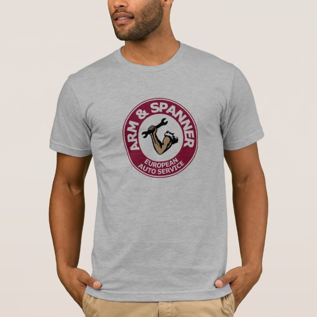 Automatisk tjänst för arm & Spanner på Bella Canva Tee Shirt (Framsida)