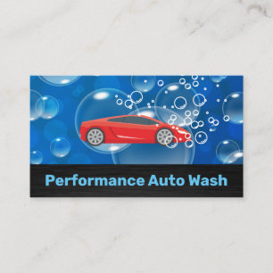 Automatisk Tvätta av Red Sports Car Soap Bubbles Visitkort