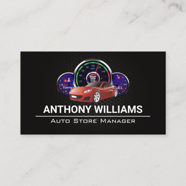 Automatiska bilder | Idrottskort | Metallkolsfiber Visitkort (Framsida)