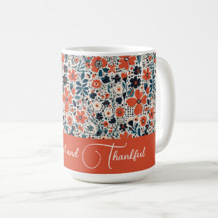 Automatiska Blommigtar, rött retro, välsignat och Kaffemugg