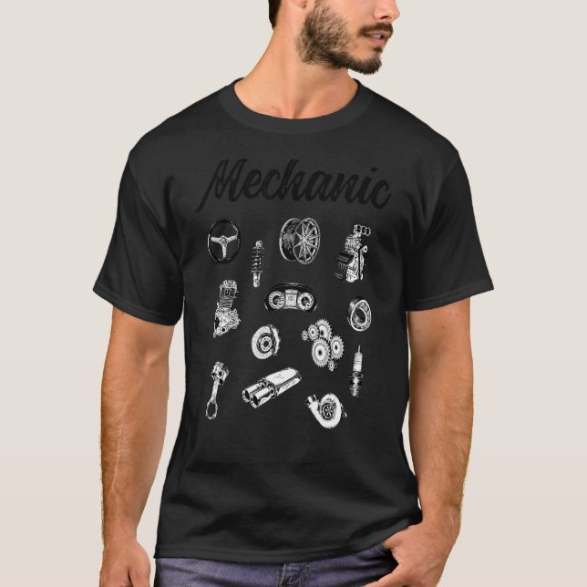 Automatiska fordonsdelar t shirt (Framsida)