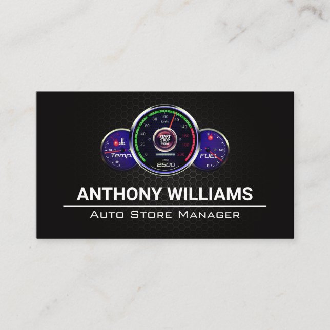 Automatiska hastighetsmätare | Metallkolsfiber Visitkort (Framsida)