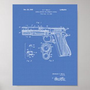 Automatiska patenterad konstritning för pistoler poster