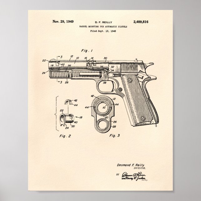 Automatiska sprutor 1949 Patent Art Old Peper Poster (Framsidan)