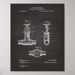 Automatiskt avfyra patent för Sprinkler 1893 - Poster