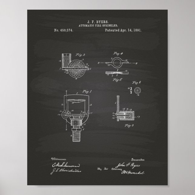 Automatiskt brandsprinkler 1891-patent - kretskort poster (Framsidan)