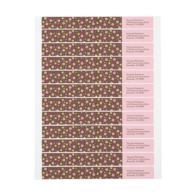 Automatiskt linjeskiftreturetiketter för polka etikettband (Ark)