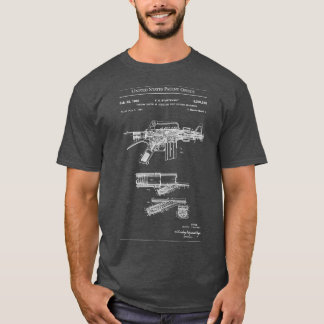 Automatiskt rifle för amerikanska patentfärger t shirt