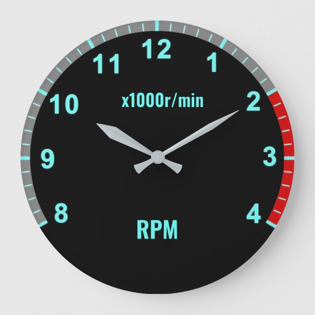 Automatiskt verkstadsavfall för blåbilstachometerk stor klocka (Framsida)